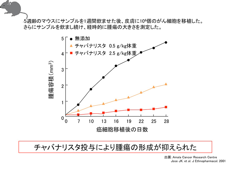 マウスにおける腫瘍形成抑制試験